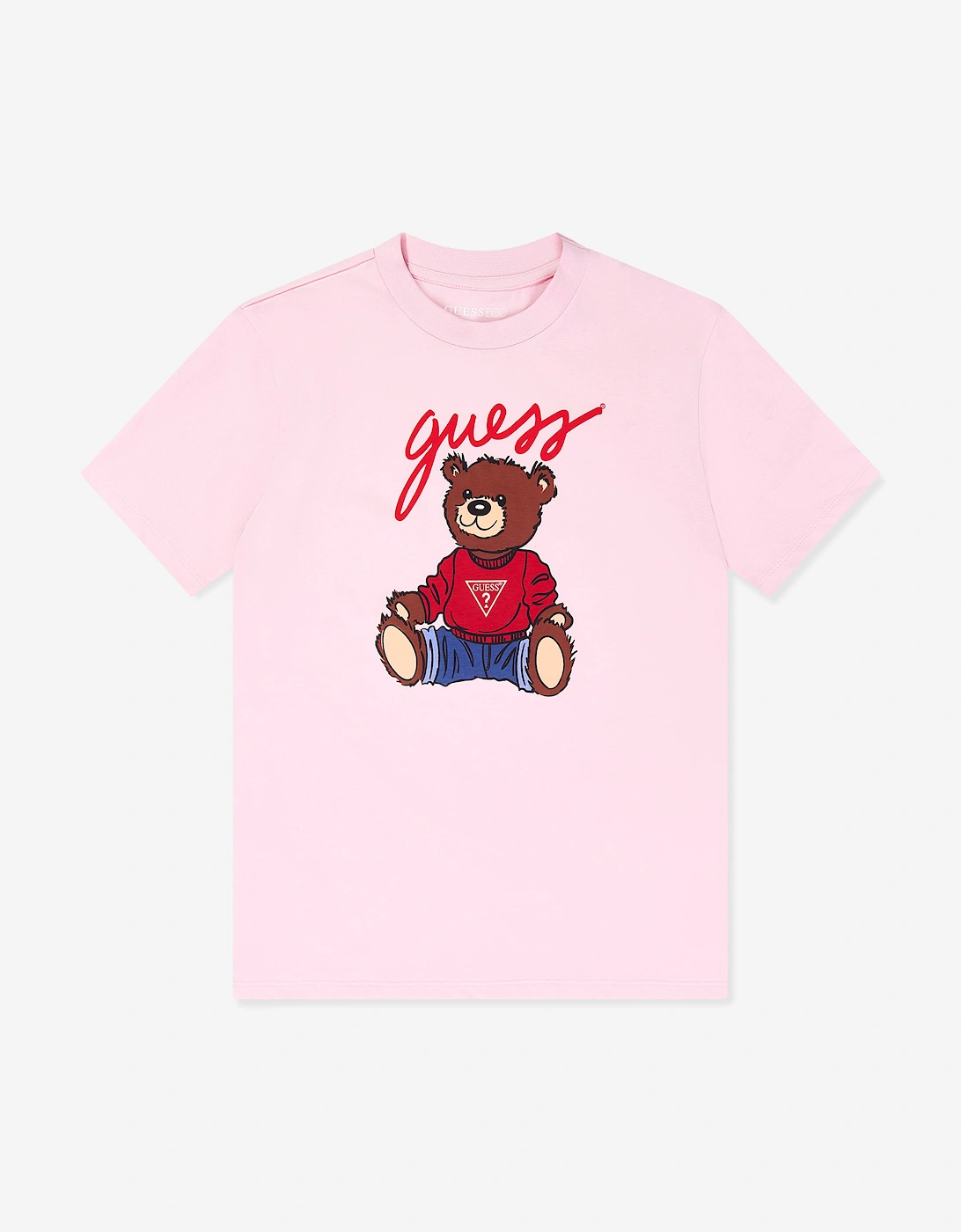 Guess Girl's Guess Girls Teddy Bear T-Shirt in Pink