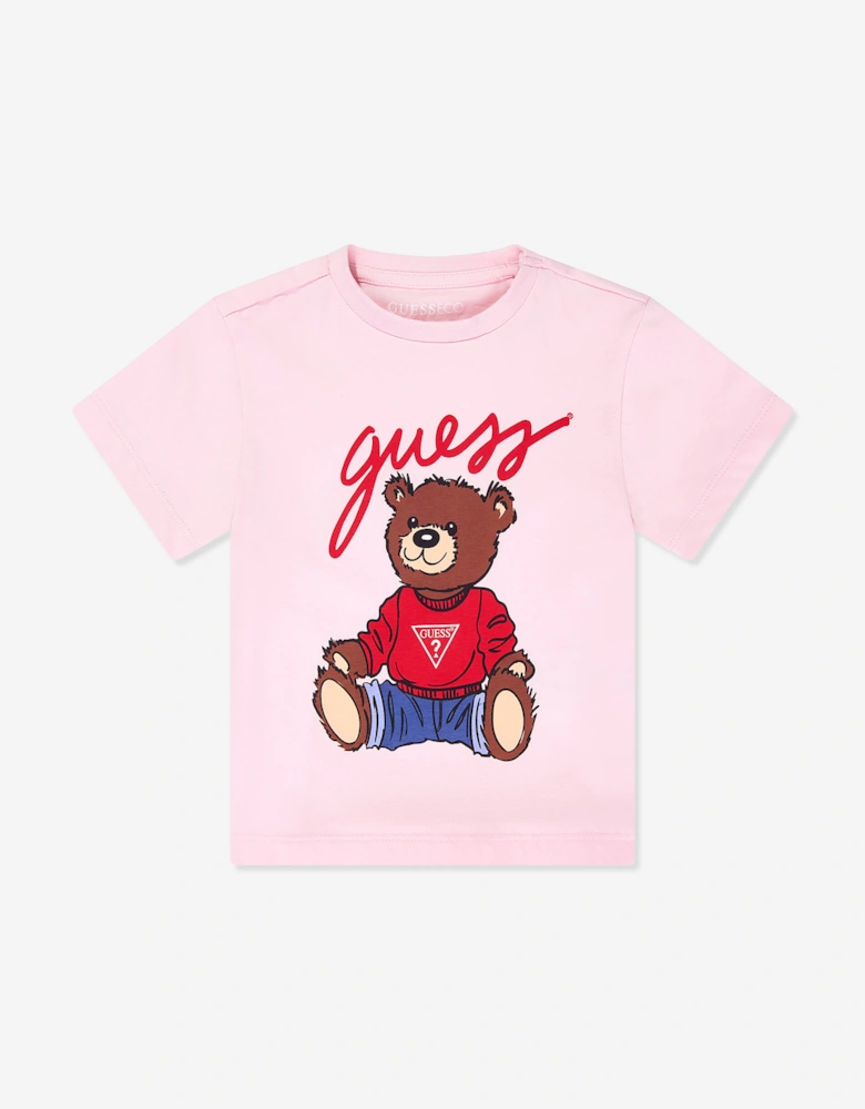 Guess Girls Teddy Bear T-Shirt in Pink