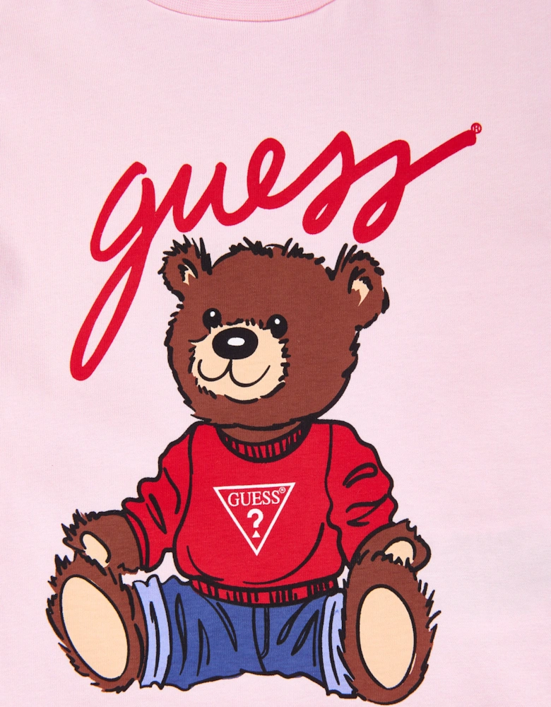 Guess Girls Teddy Bear T-Shirt in Pink