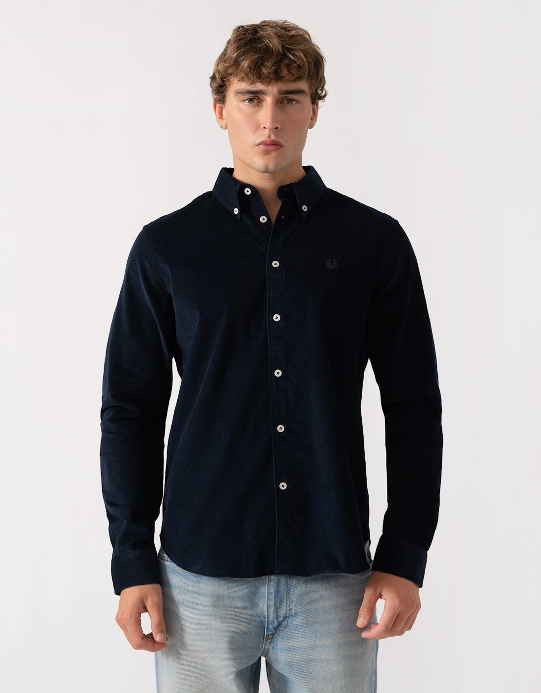Belstaff Men's Navy Cotton Corduroy Street Shirt - Dark Ink - Size 40/Regular