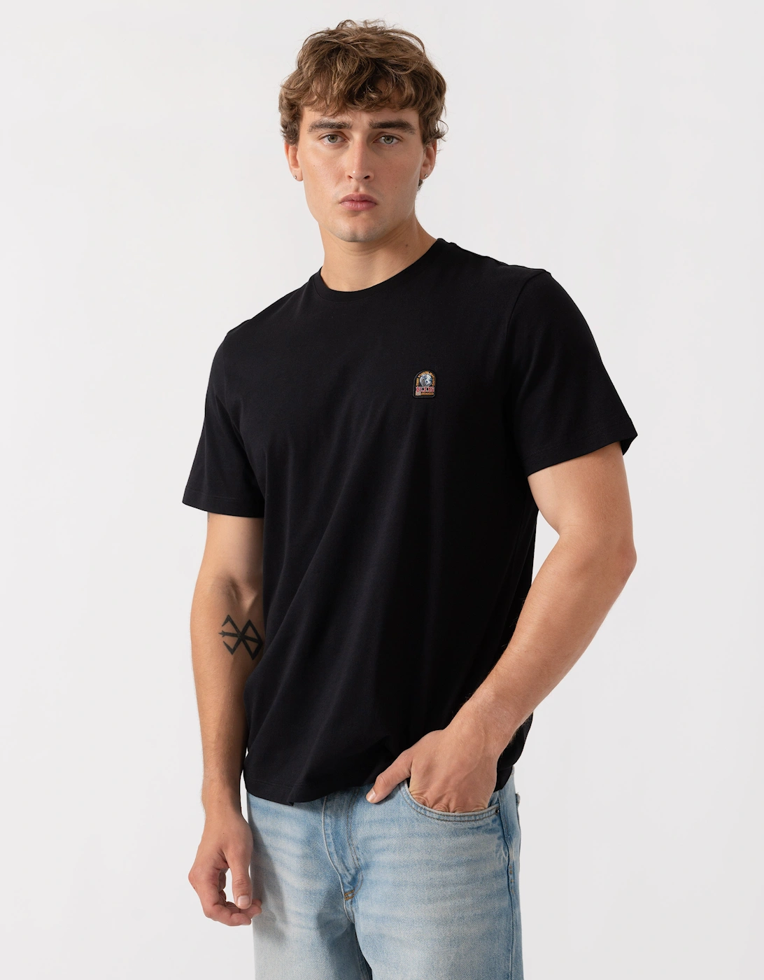 Parajumpers Men's Black Patch T-Shirt - 541 - Size 40