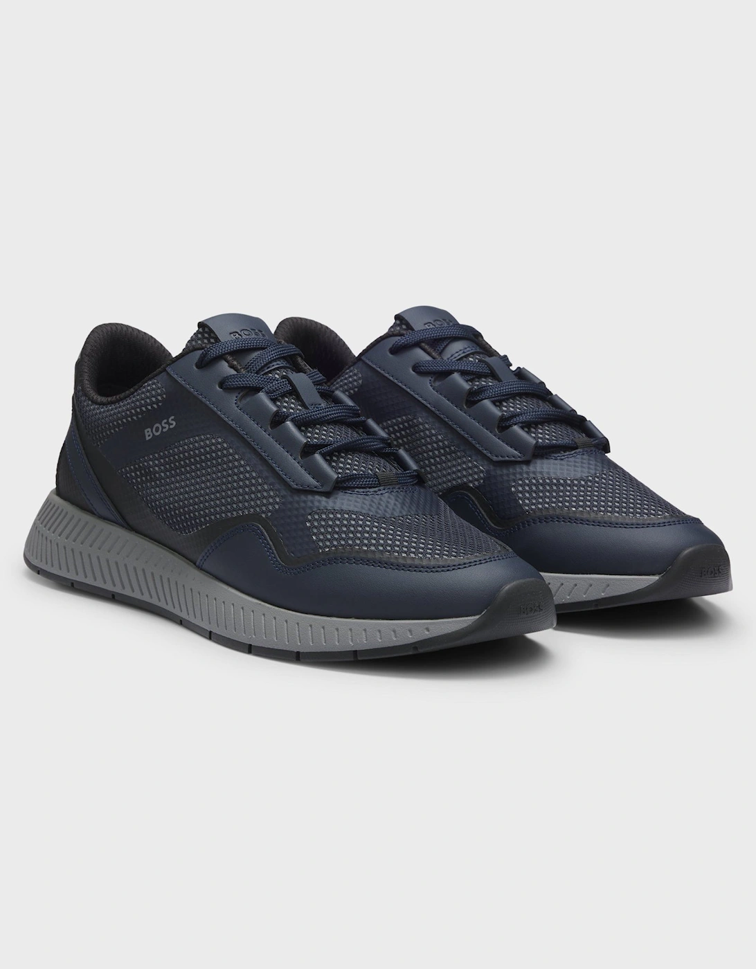 BOSS Orange Mens Reflective-nylon trainers with ridged sole - Open Blue 461