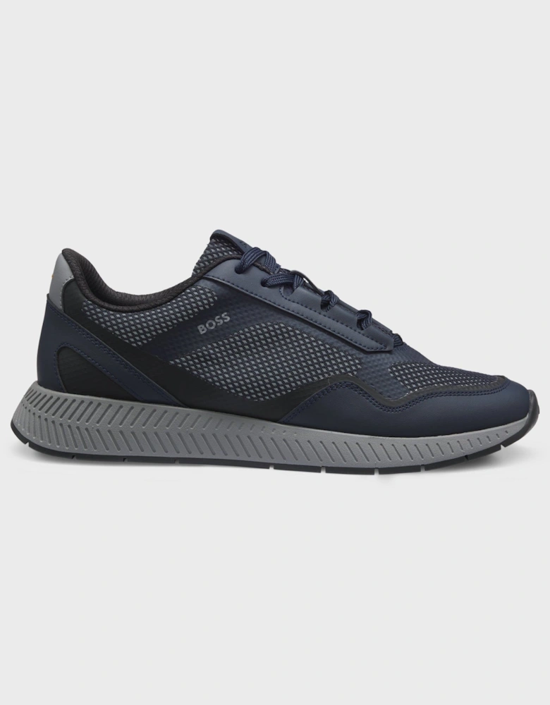 BOSS Orange Mens Reflective-nylon trainers with ridged sole - Open Blue 461