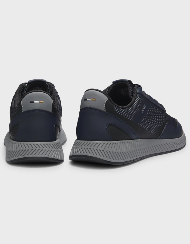 BOSS Orange Mens Reflective-nylon trainers with ridged sole - Open Blue 461