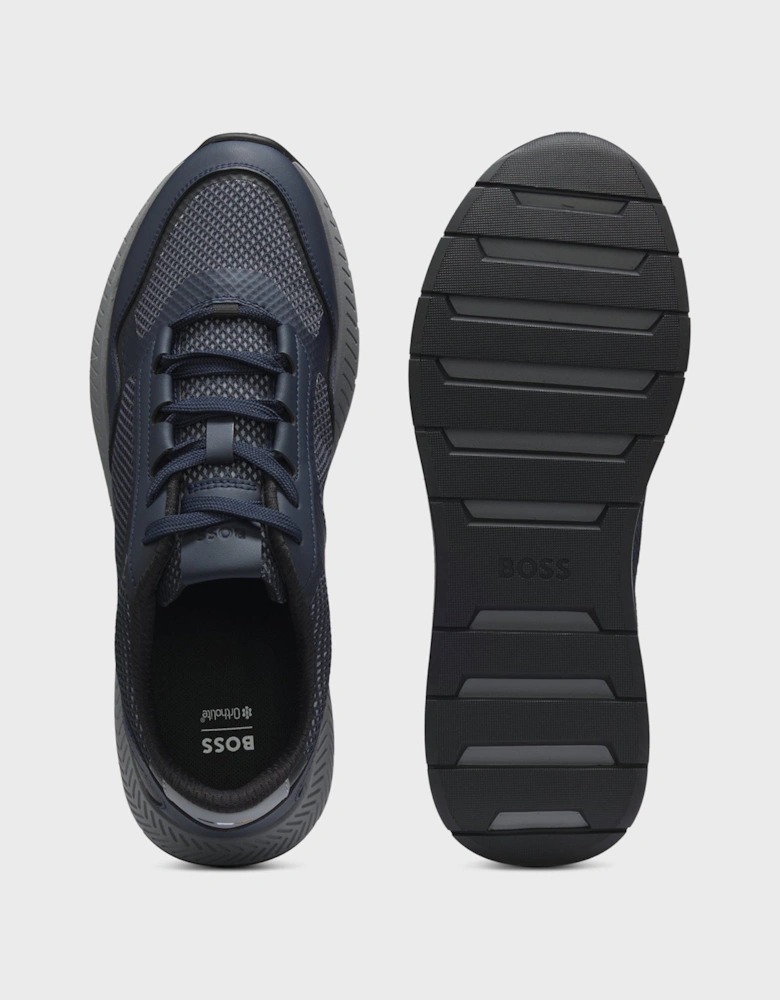BOSS Orange Mens Reflective-nylon trainers with ridged sole - Open Blue 461