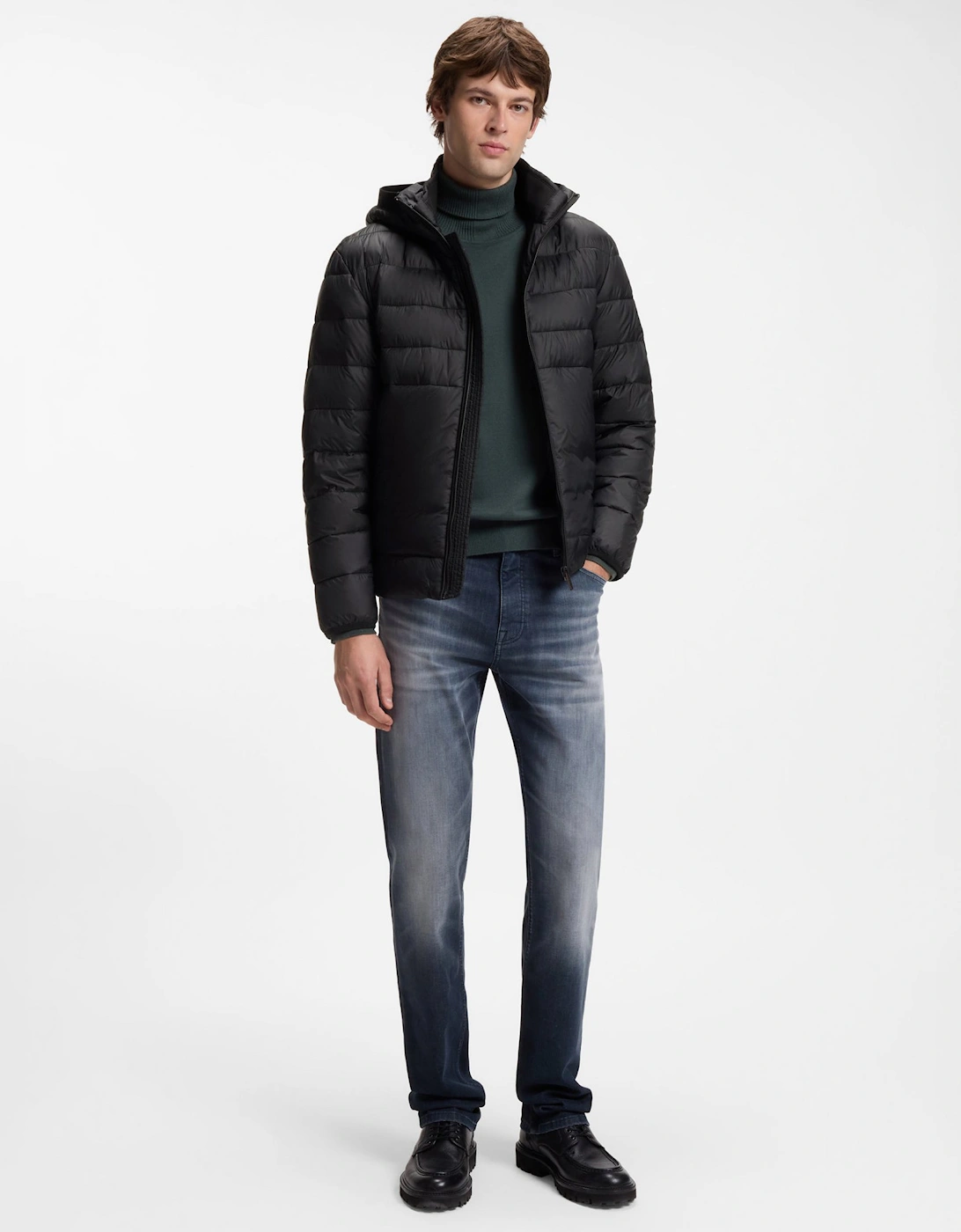 BOSS Orange Odenni Mens Water Repellent Padded Jacket - Black 001