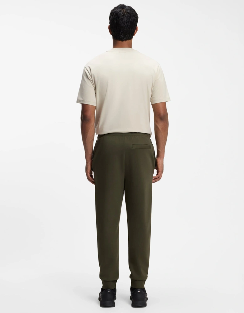 BOSS Green Hadiko Mens Stretch-cotton track pants with puff-print logo - Olive 398