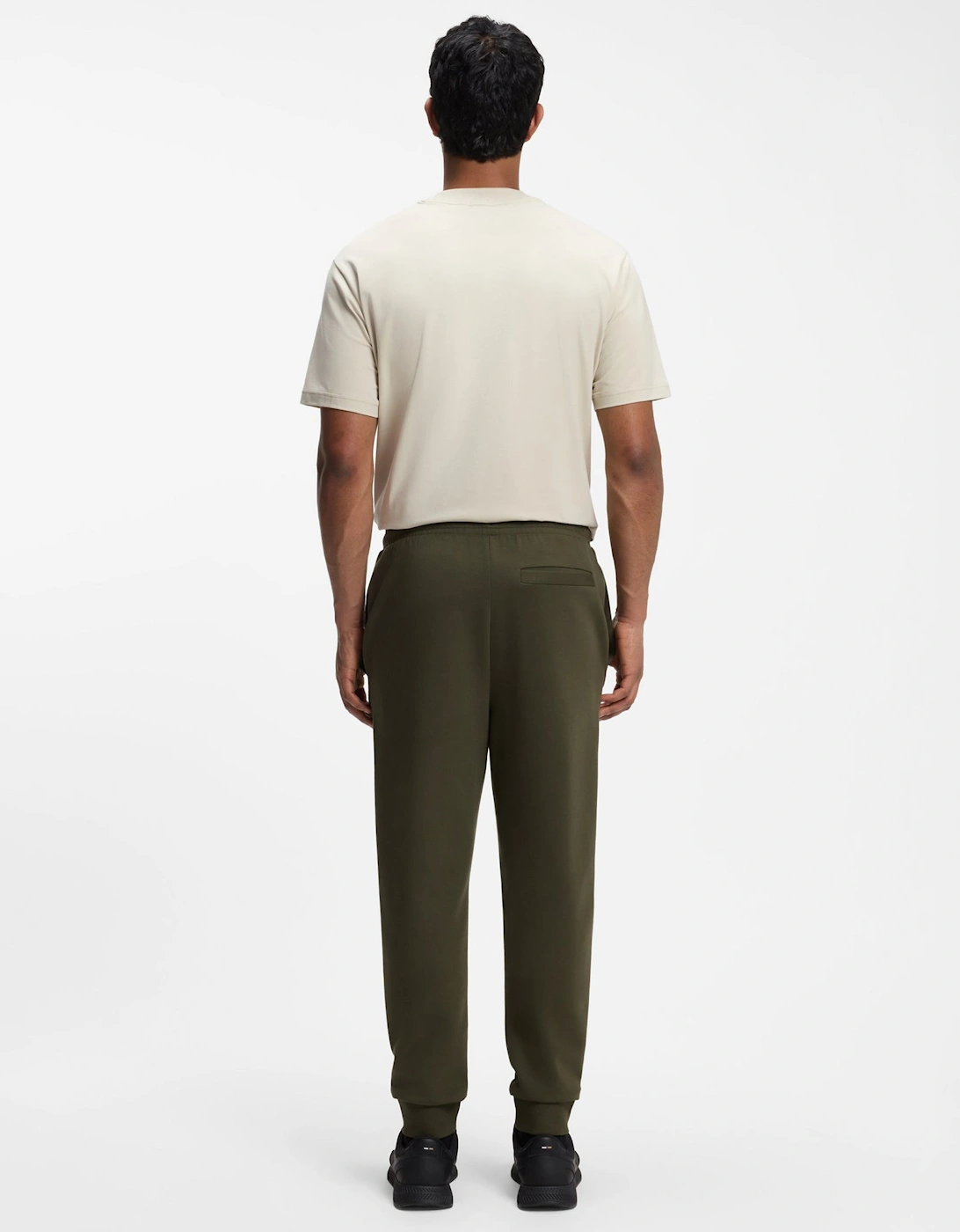 BOSS Green Hadiko Mens Stretch-cotton track pants with puff-print logo - Olive 398