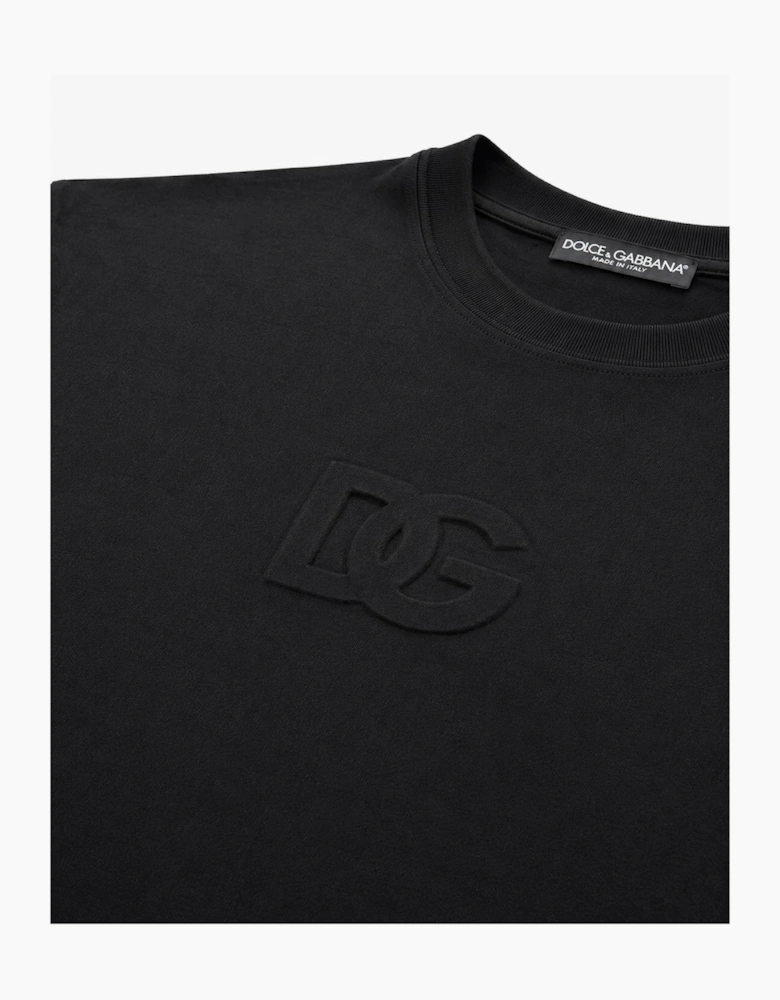 Dolce & Gabbana Embossed DG Logo T-Shirt in Black
