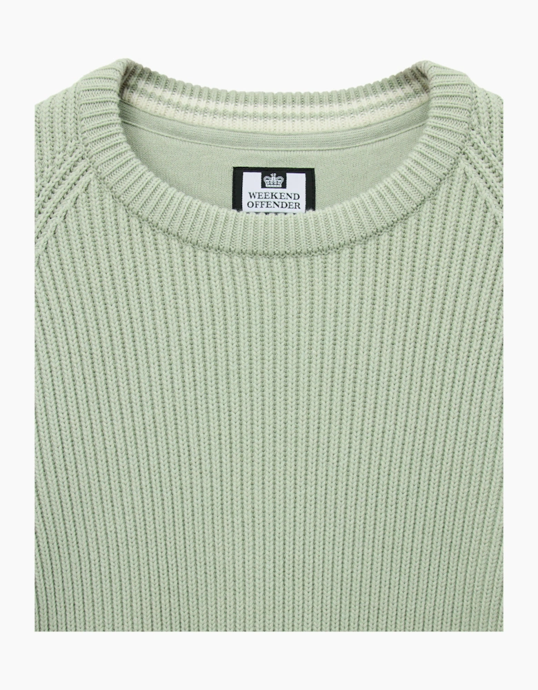 Weekend Offender Morello Rib crew neck jumper Julep green