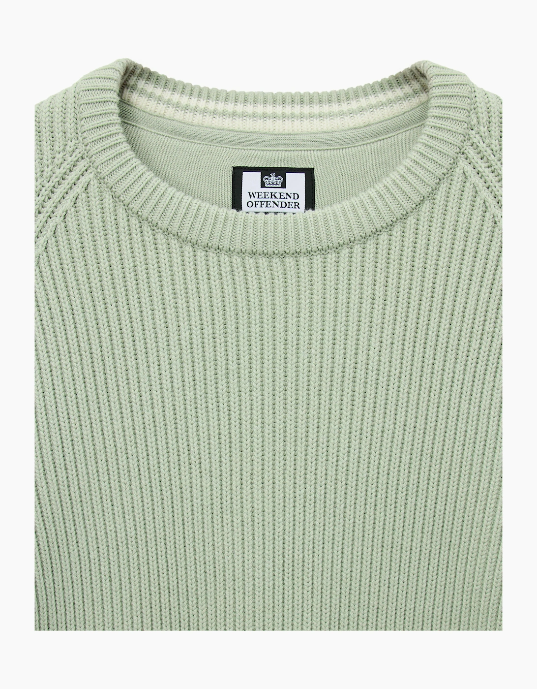 Weekend Offender Morello Rib crew neck jumper Julep green