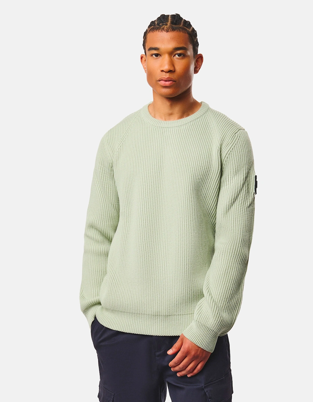 Weekend Offender Morello Rib crew neck jumper Julep green