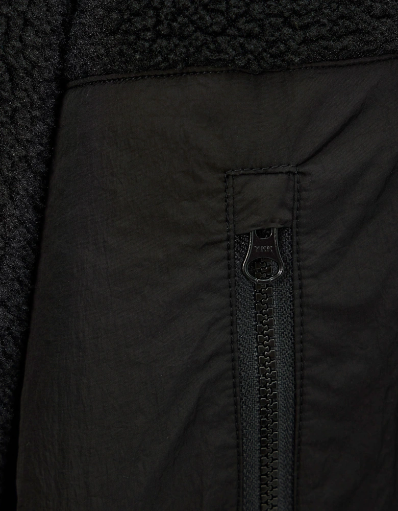 Weekend Offender Debden zip through fleece Hoodie BLACK