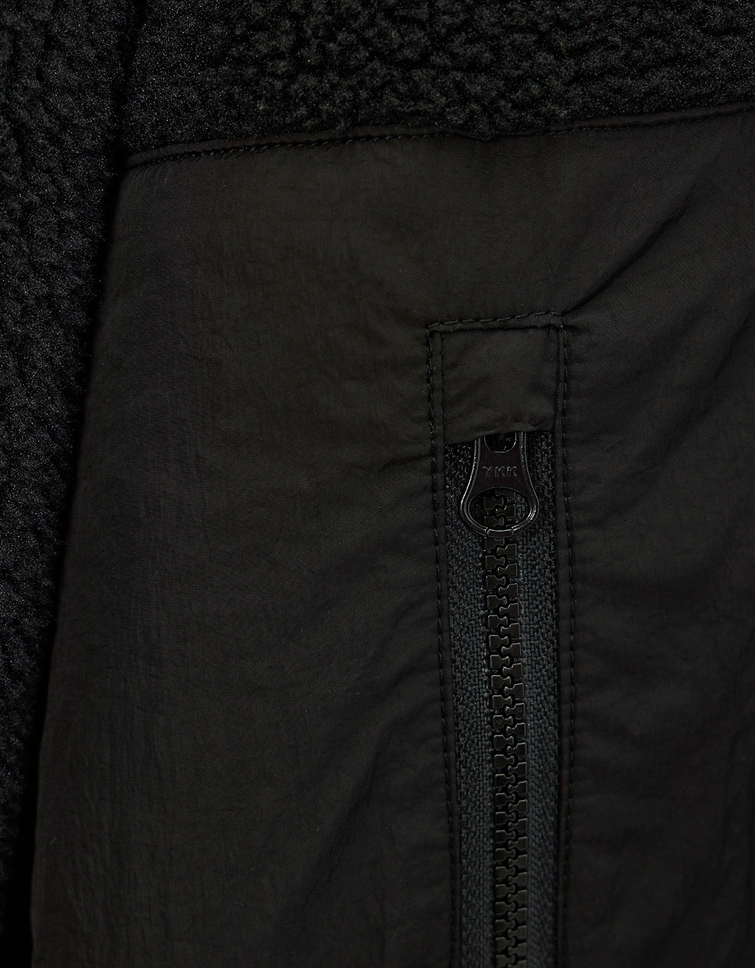 Weekend Offender Debden zip through fleece Hoodie BLACK