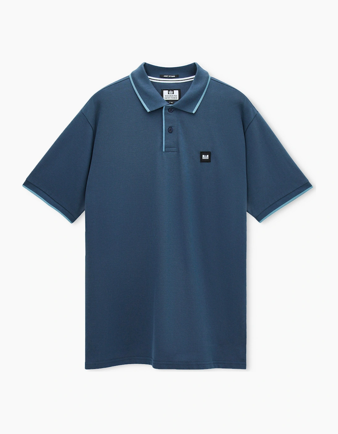 Weekend Offender Cadwell Tipped polo shirt LAGOON BLUE
