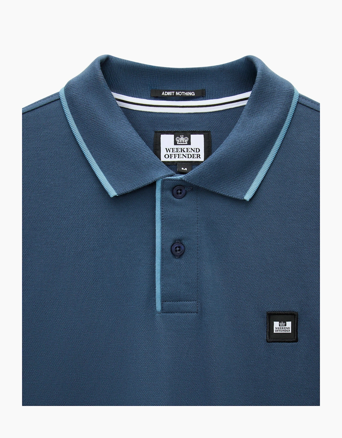 Weekend Offender Cadwell Tipped polo shirt LAGOON BLUE