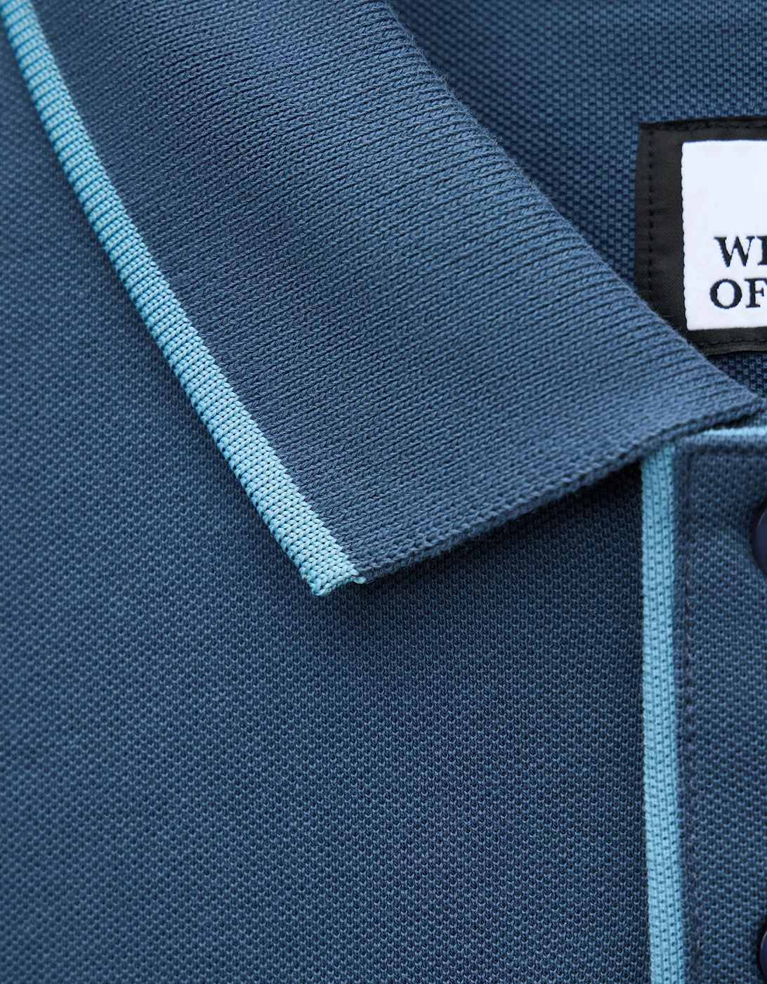 Weekend Offender Cadwell Tipped polo shirt LAGOON BLUE