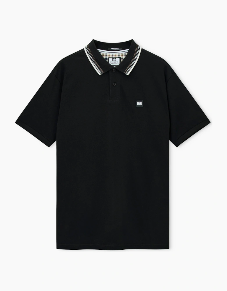 Weekend Offender Rockhampton dash tipped polo BLACK