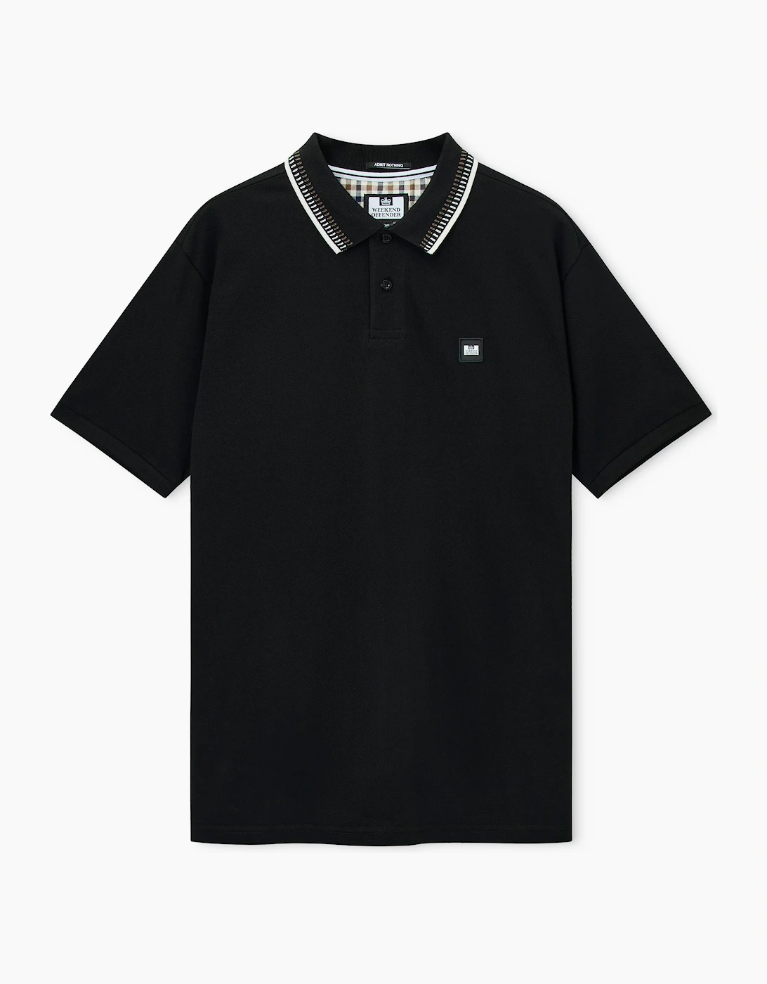 Weekend Offender Rockhampton dash tipped polo BLACK