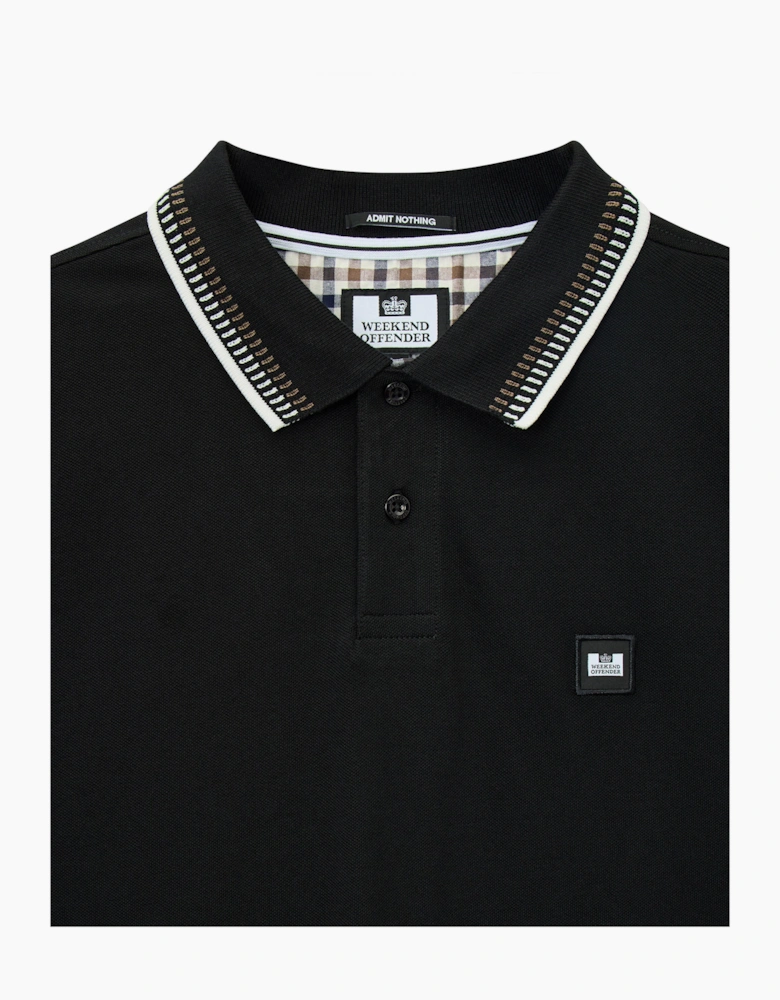 Weekend Offender Rockhampton dash tipped polo BLACK