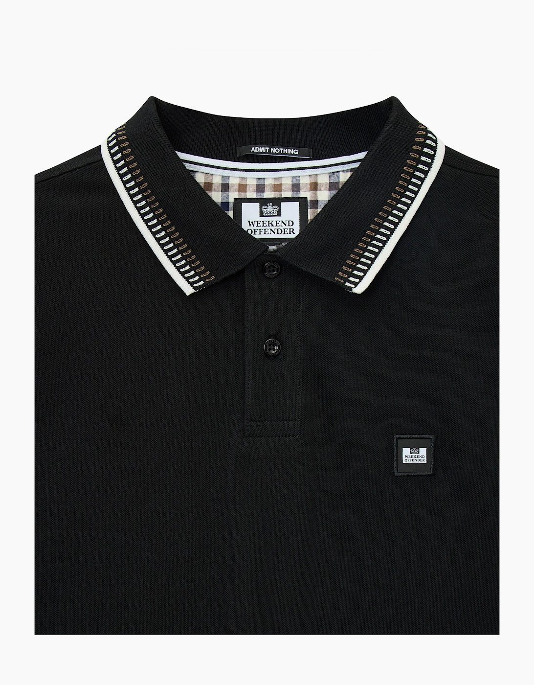 Weekend Offender Rockhampton dash tipped polo BLACK