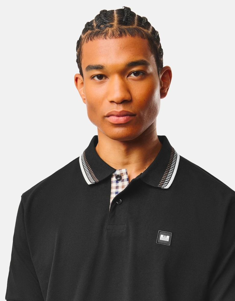 Weekend Offender Rockhampton dash tipped polo BLACK