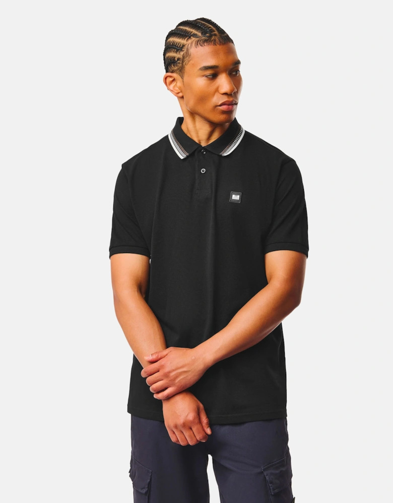 Weekend Offender Rockhampton dash tipped polo BLACK