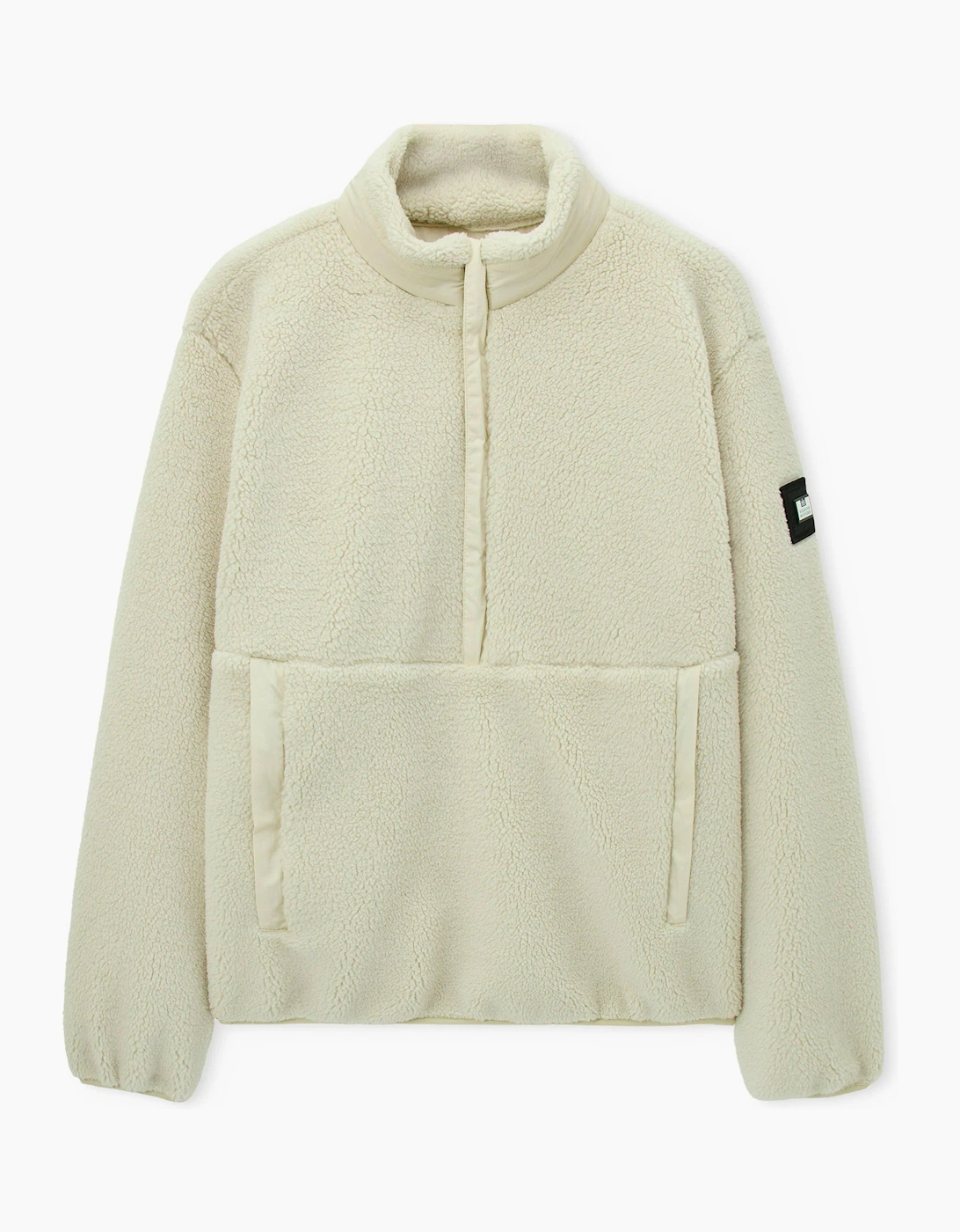 Weekend Offender Stanier 1/4 Zip sherpa jacket CALCIUM