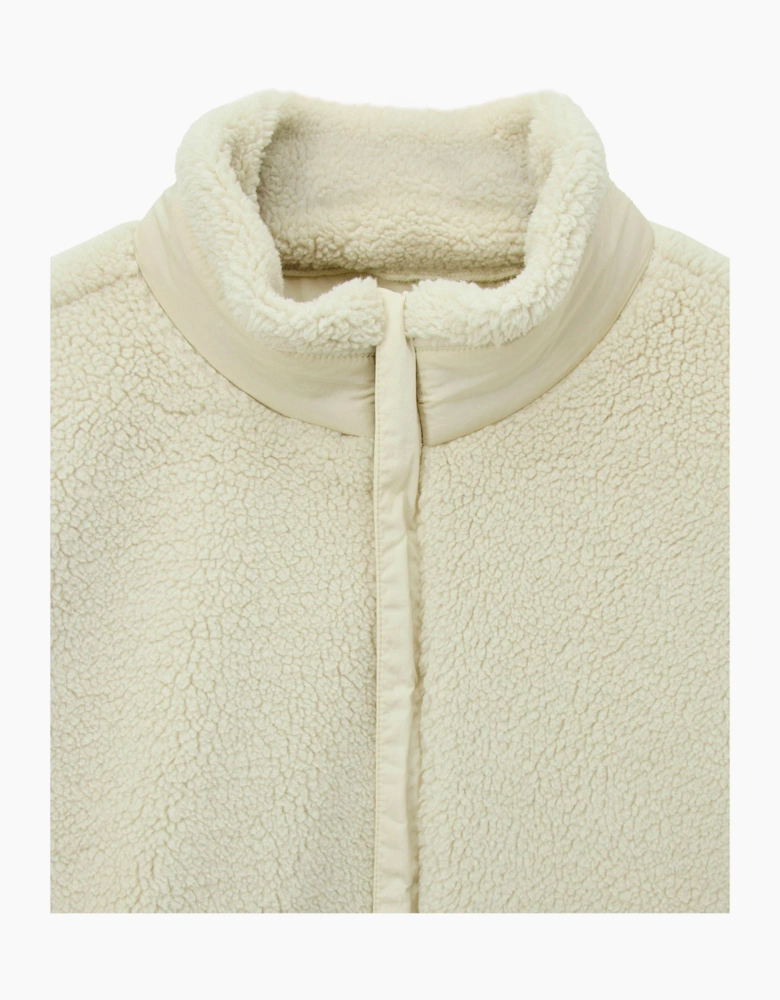 Weekend Offender Stanier 1/4 Zip sherpa jacket CALCIUM