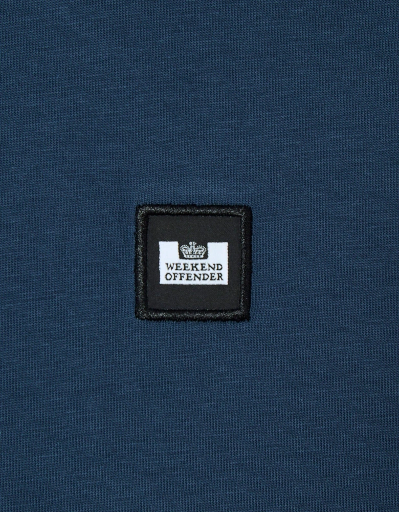 Weekend Offender Brooklands badge tee LAGOON BLUE