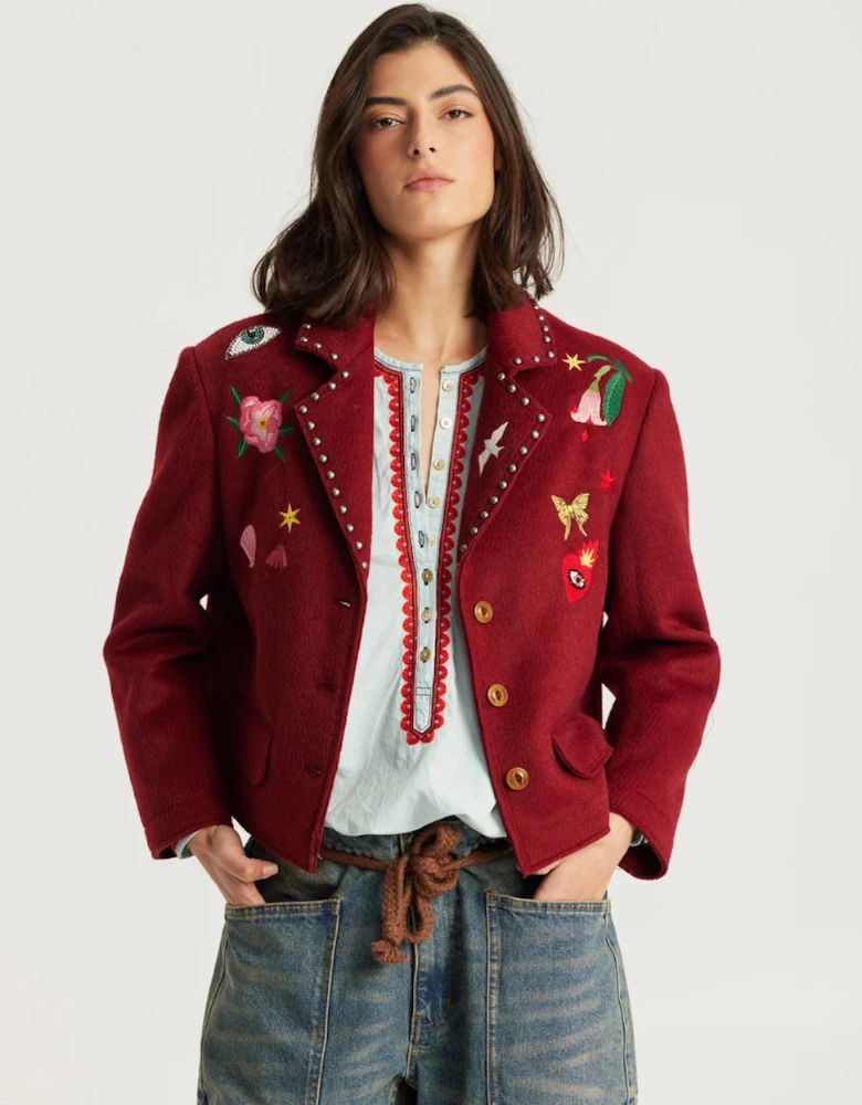 Heven bordeaux short jacket