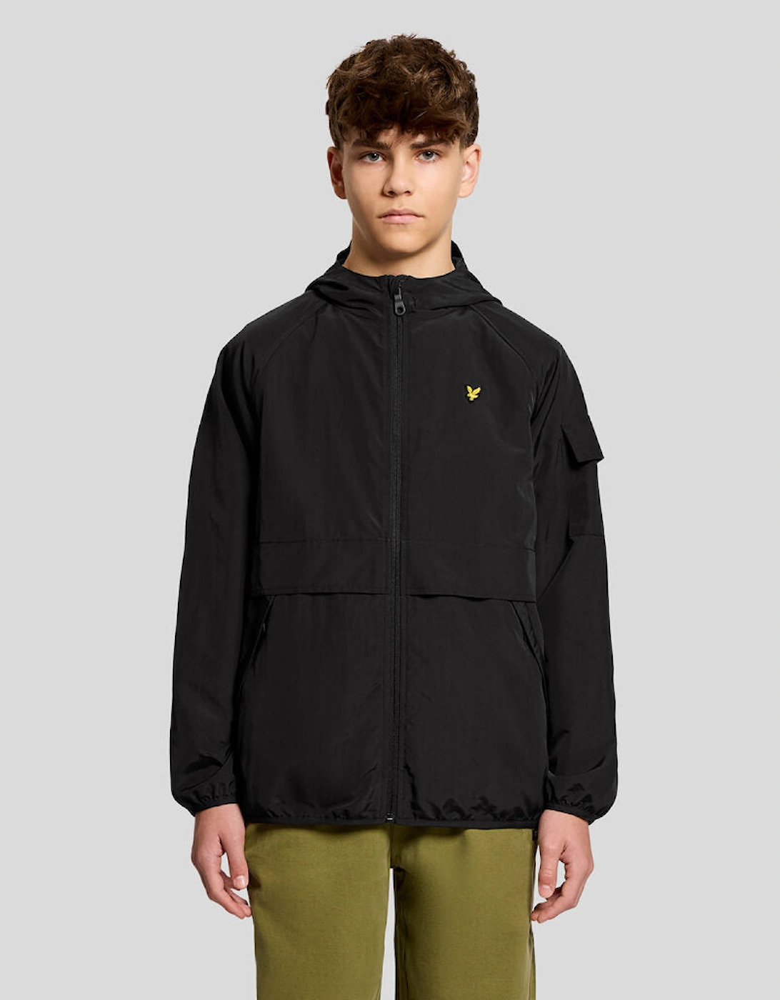 Lyle And Scott Boys Black  Hooded Windbreaker Jacket - Size 8 Years/9 Years Kids