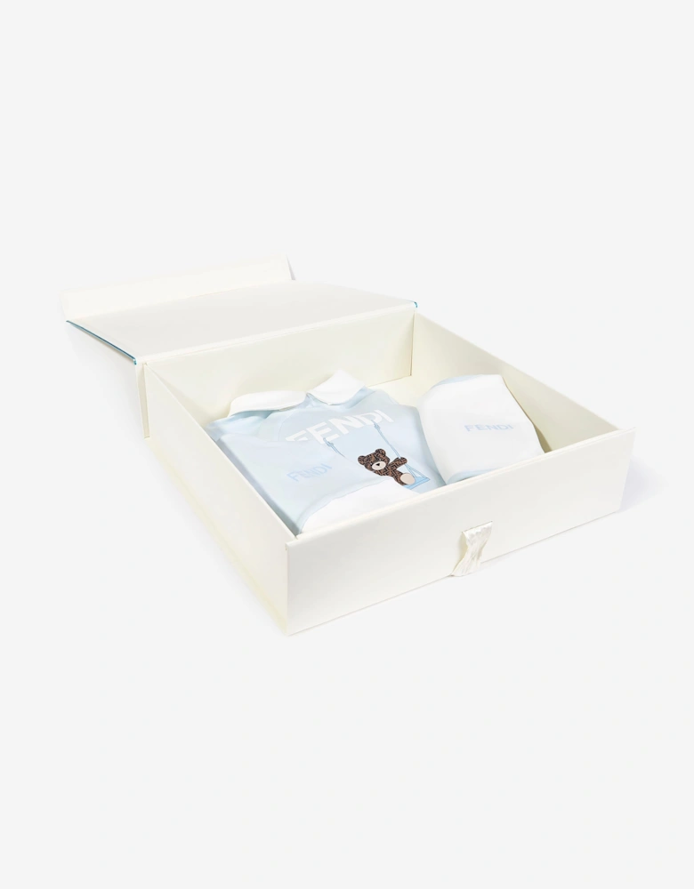 Fendi Baby Boys Babygrow Gift Set in Blue