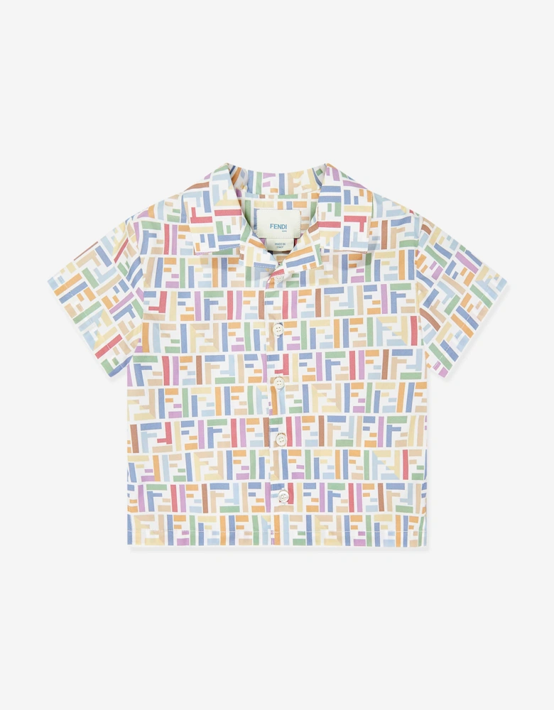 Fendi Baby Boys FF Logo Shirt in Multicolour