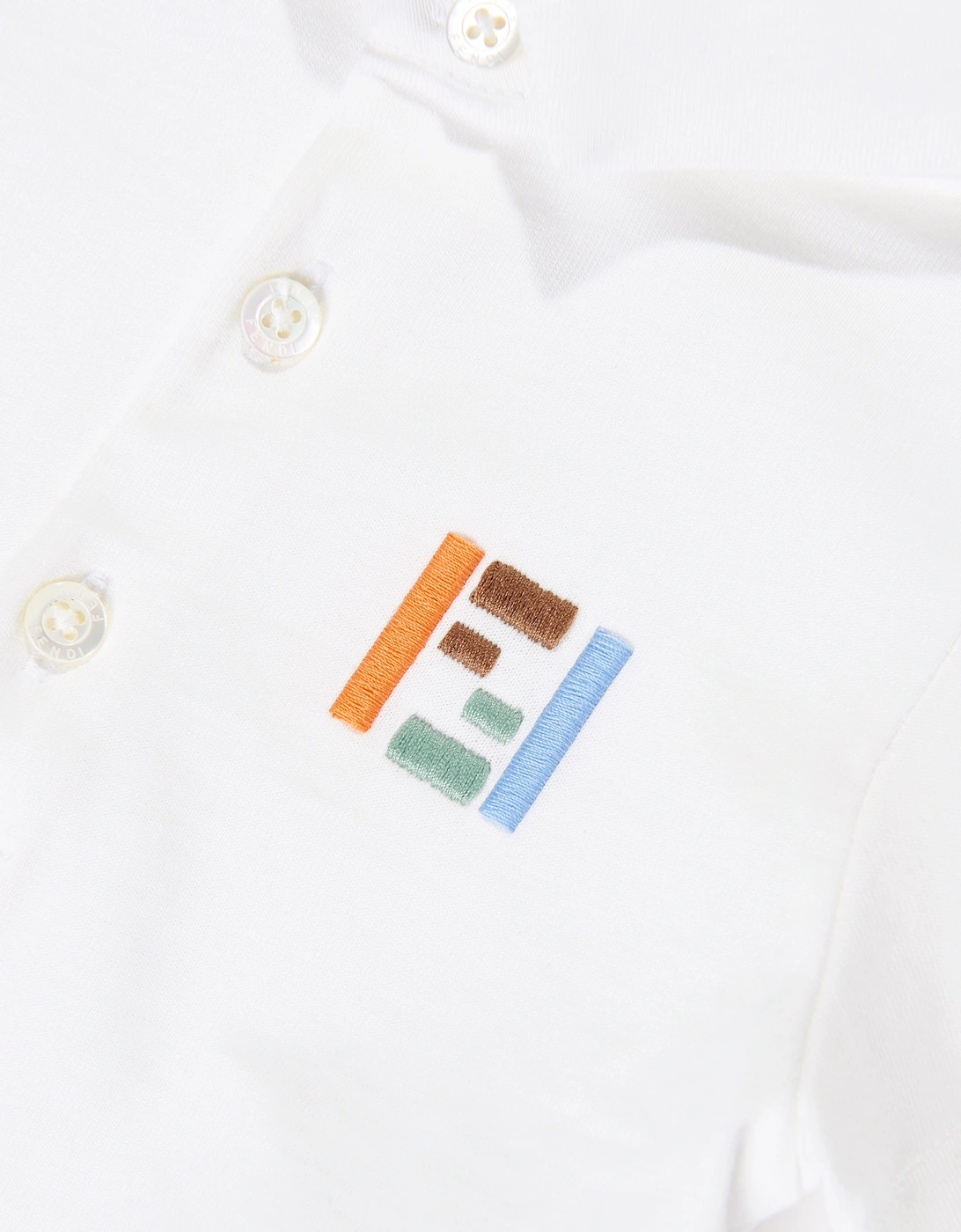 Fendi Baby Boys FF Logo Polo Shirt in White
