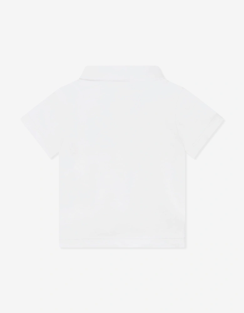 Fendi Baby Boys FF Logo Polo Shirt in White