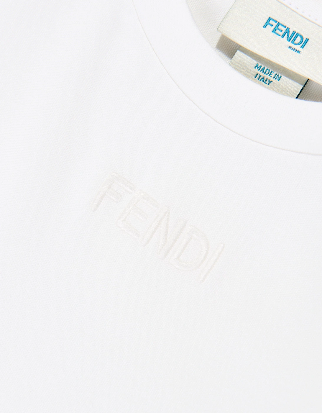 Fendi Girls Cut-Out Detail Dress in Ivory