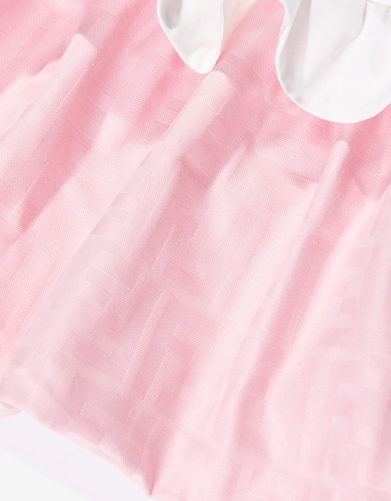 Fendi Baby Girls Cotton FF Jacquard Shirt Dress in Pink