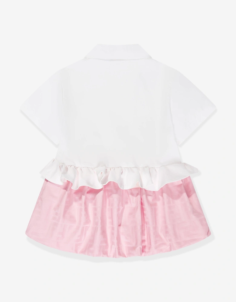 Fendi Baby Girls Cotton FF Jacquard Shirt Dress in Pink
