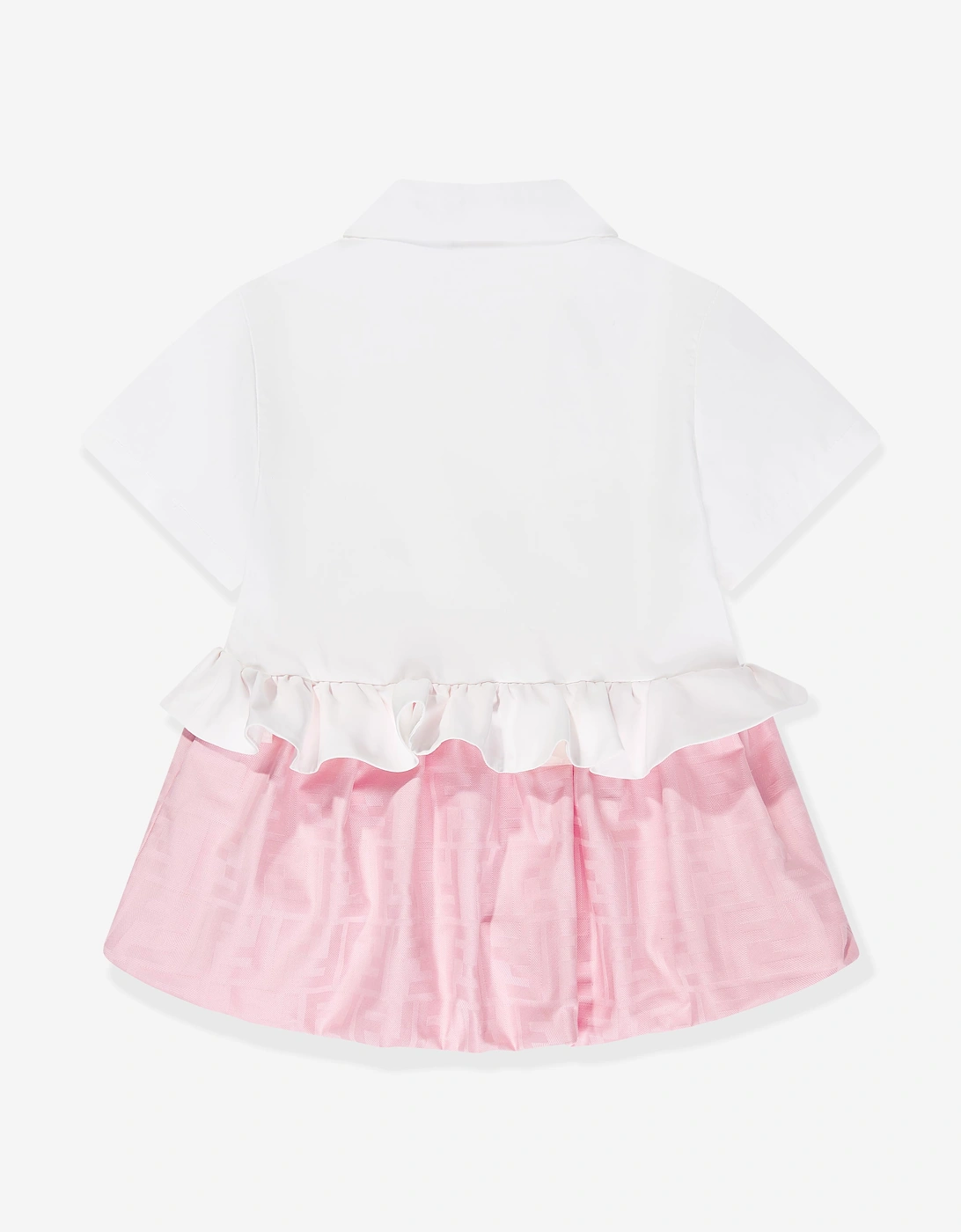 Fendi Baby Girls Cotton FF Jacquard Shirt Dress in Pink