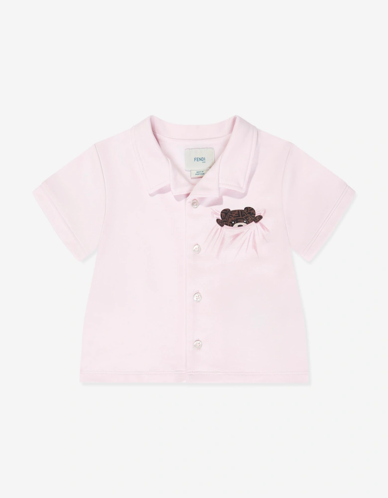 Fendi Baby Girls Bear Short Pyjamas Set in Pink