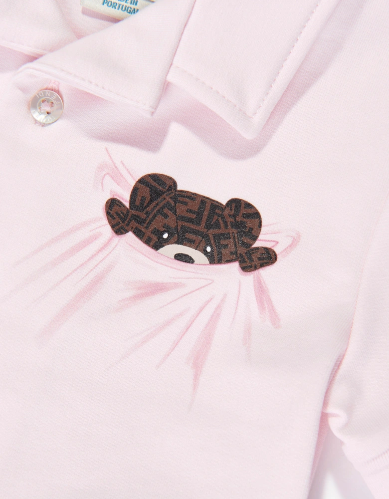 Fendi Baby Girls Bear Short Pyjamas Set in Pink