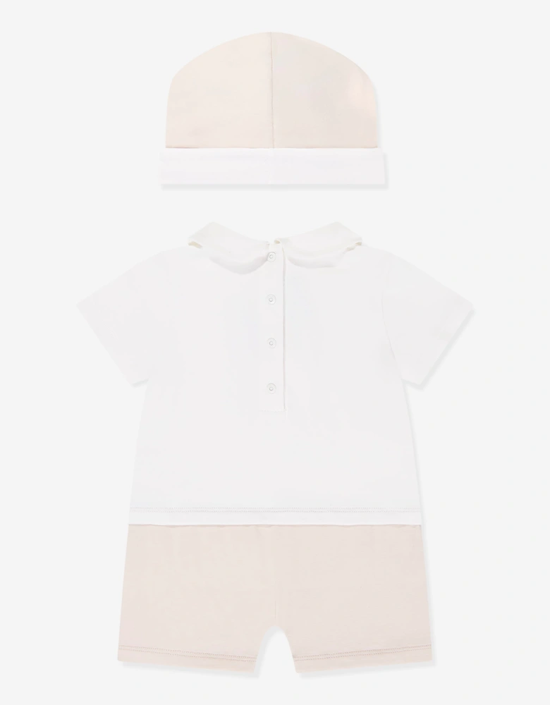 Fendi Baby Logo Romper Gift Set in Beige