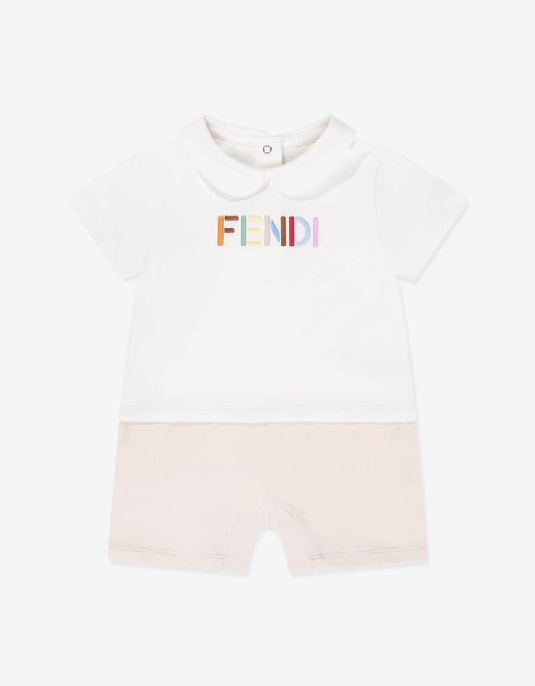 Fendi Baby Logo Romper Gift Set in Beige