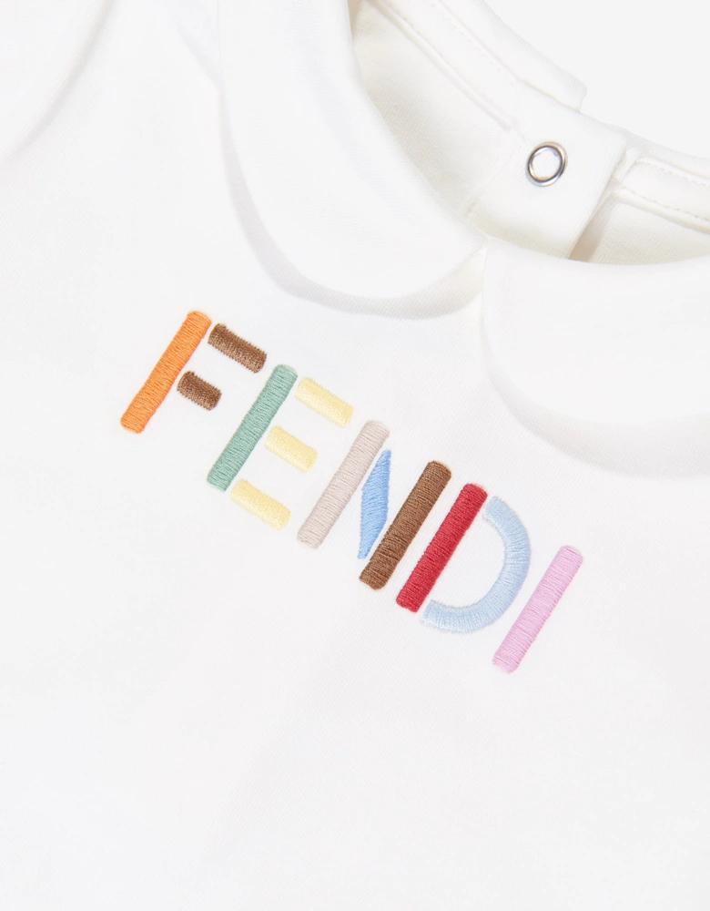 Fendi Baby Logo Romper Gift Set in Beige
