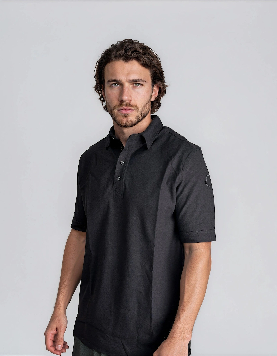 Moncler Edit Short Sleeve Polo Shirt in Black
