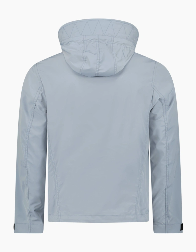 Burberry 'Hargrave' Zip-Up Logo Hooded Rain Jacket Gale Grey