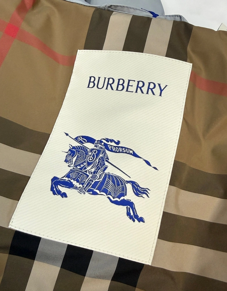 Burberry 'Hargrave' Zip-Up Logo Hooded Rain Jacket Gale Grey