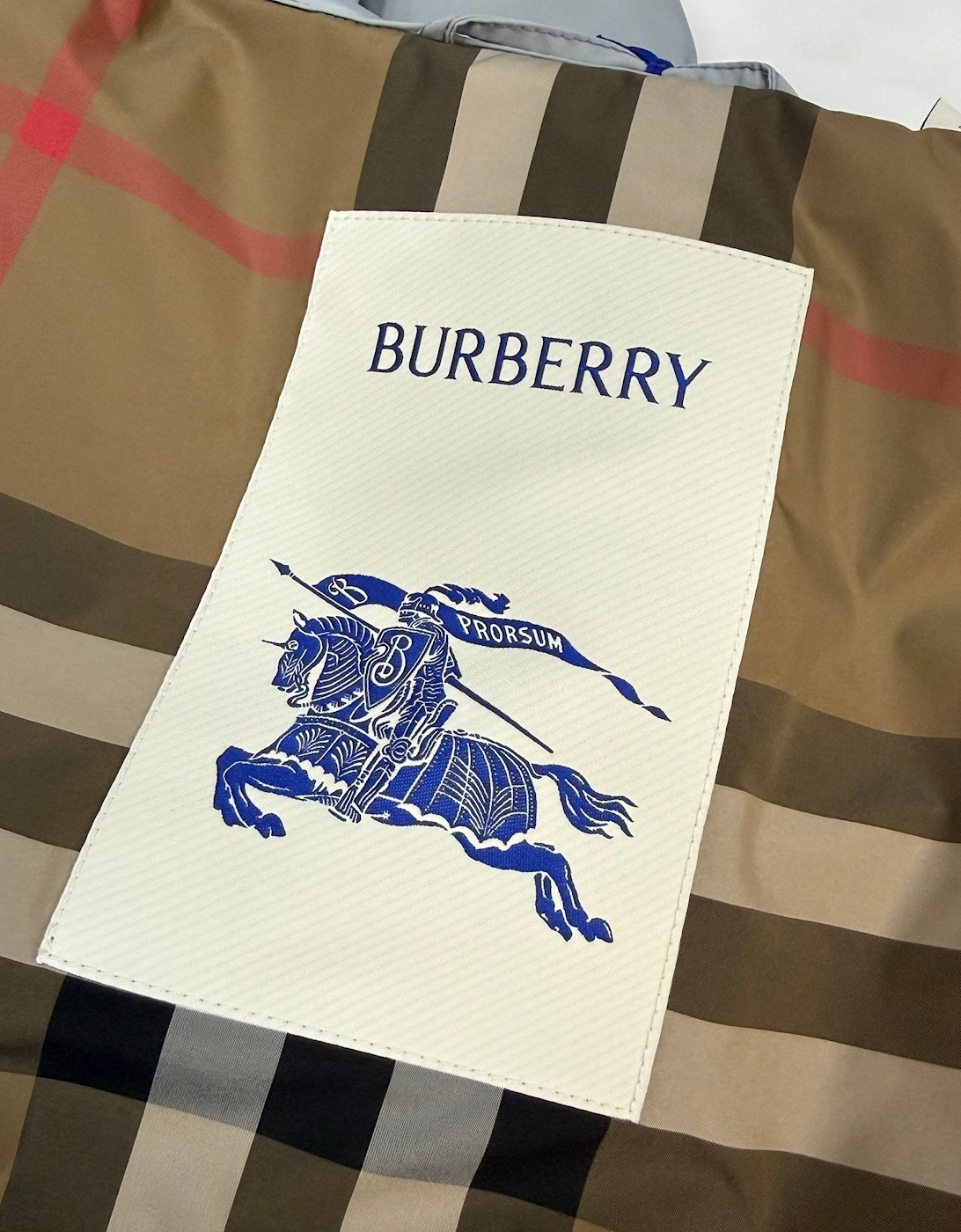 Burberry 'Hargrave' Zip-Up Logo Hooded Rain Jacket Gale Grey