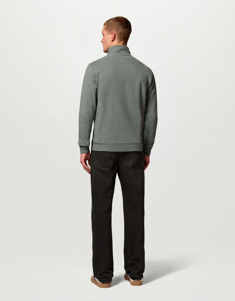 Belstaff Mens Logo Quarter Zip Sweatshirt - Atlantic Grey